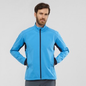 Salomon Agile Softshell Løpejakke Blå | 54362-PARW