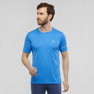 Salomon Agile Ss Tee M Topper Blå | 46175-SRNA