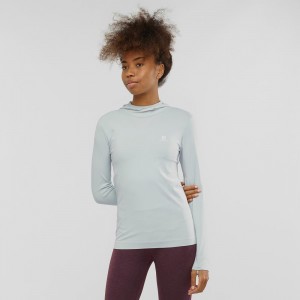 Salomon Essential Seamless Hette Langermet Skjorte Gray | 92734-NYHW