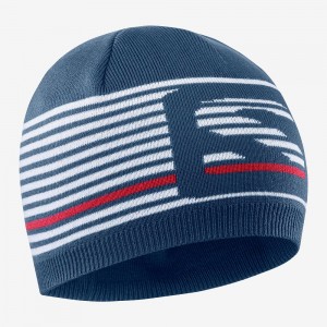 Salomon Flatspin Kort Beanie Hatt Blå | 46175-VXKP