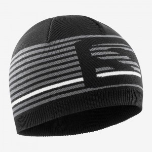 Salomon Flatspin Kort Beanie Hatt Svarte | 90546-GDCV