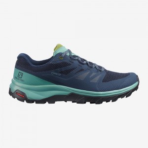 Salomon Outline Brede Gore-Tex Trekking Marineblå | 79045-STQC