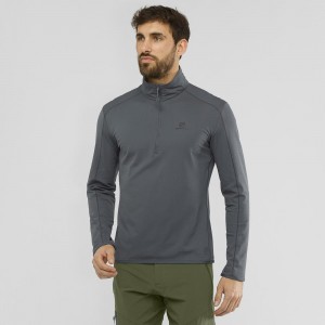 Salomon Outrack Half Zip Mid M Skijakker Gray | 18759-XWDQ