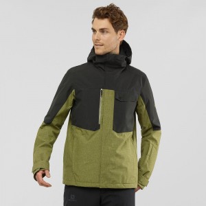 Salomon Powderstash Jacket M Skijakker Grønn | 23987-KDOJ