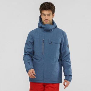 Salomon Powderstash Jacket M Skijakker Marineblå | 10659-HYLT