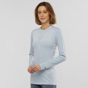 Salomon Primo Warm Seamless Tee W Topper Blå | 48931-QABO