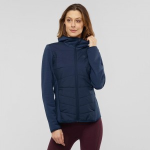 Salomon Radiant Hybrid Hoodie W Skijakker Marineblå | 04856-GSVF