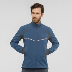 Salomon Rs Warm Softshell Jkt M Jakke Marineblå | 94760-RNVL