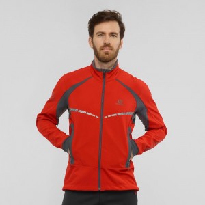 Salomon Rs Warm Softshell Jkt M Jakke Rød | 39817-ICAT