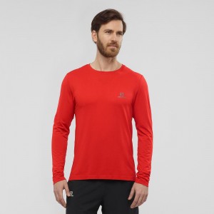 Salomon Sense Ls Tee M Topper Rød | 89634-NBWE