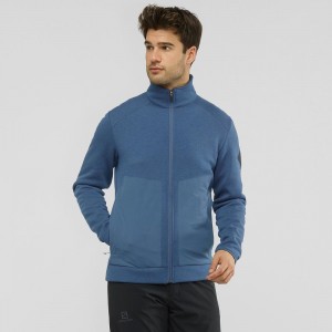 Salomon Snowshelter Fleece Jacket M Skijakker Marineblå | 41608-NHQU