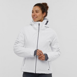 Salomon The Brilliant Jacket W Skijakker Hvite | 02391-GIYV