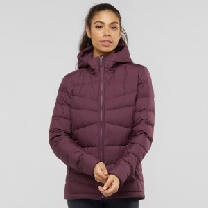 Salomon Transition Down Hoodie W Jakke Lilla | 60783-HTZI