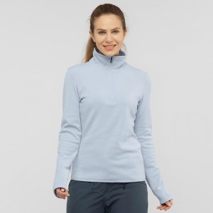 Salomon Warm Ambition Half Zip W Skijakker Blå | 26078-EMXB