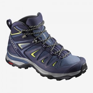 Salomon X Ultra 3 Mid Gore-Tex Gå Støvler Blå | 74081-ILMT