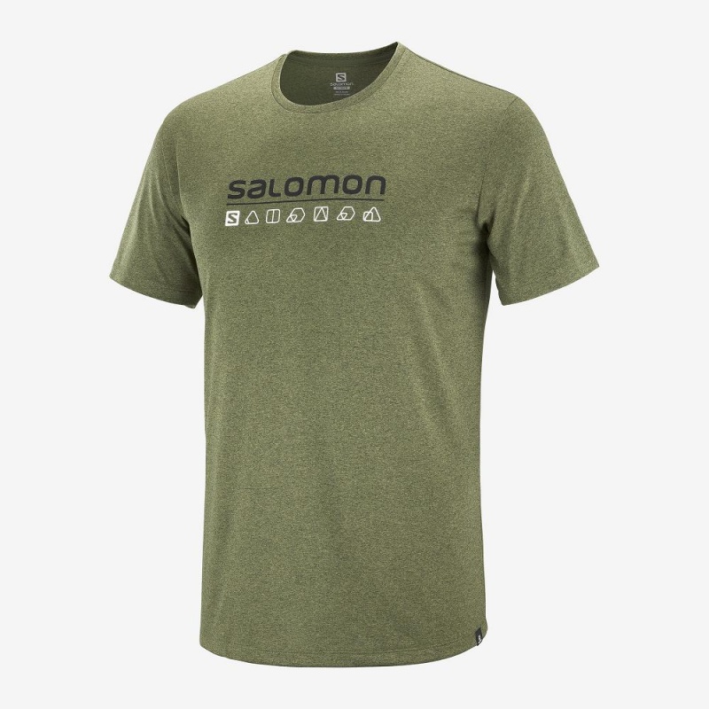 Salomon Agile Grafiske Tee M Topper Grønn | 04726-COMP