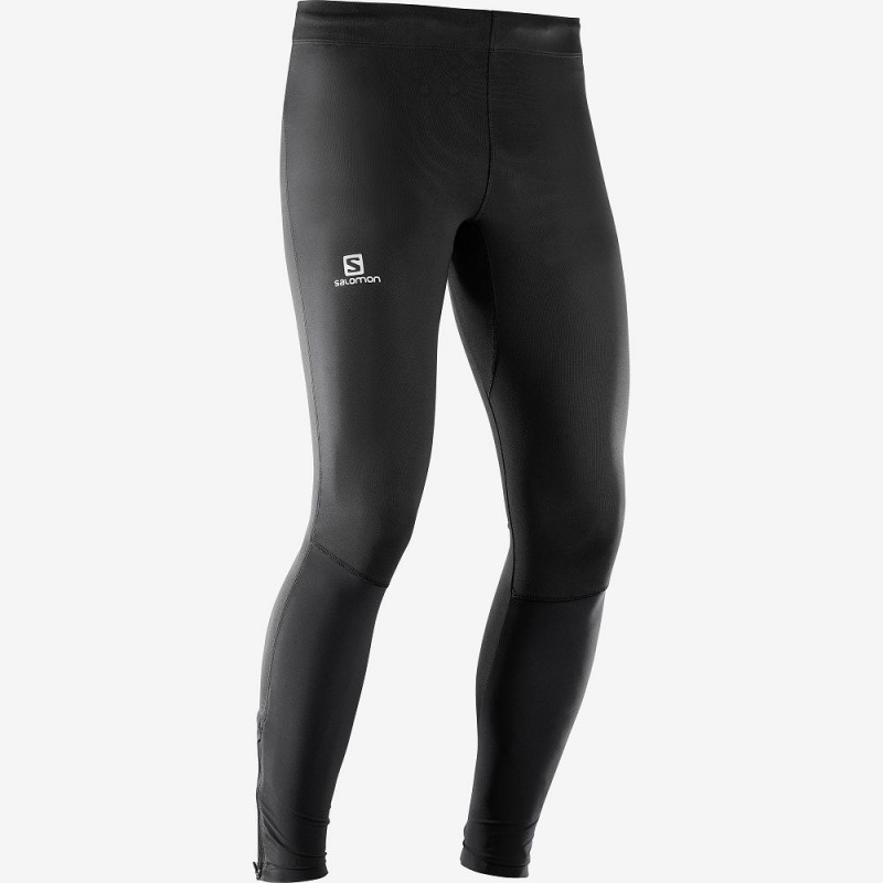 Salomon Agile Long Tights Svarte | 85763-QCJX