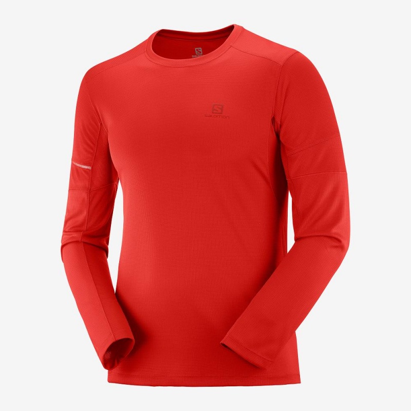 Salomon Agile Ls Tee M Topper Rød | 20867-HQCI