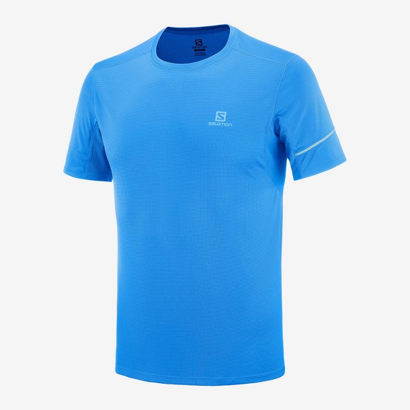 Salomon Agile Ss Tee M Topper Blå | 46175-SRNA