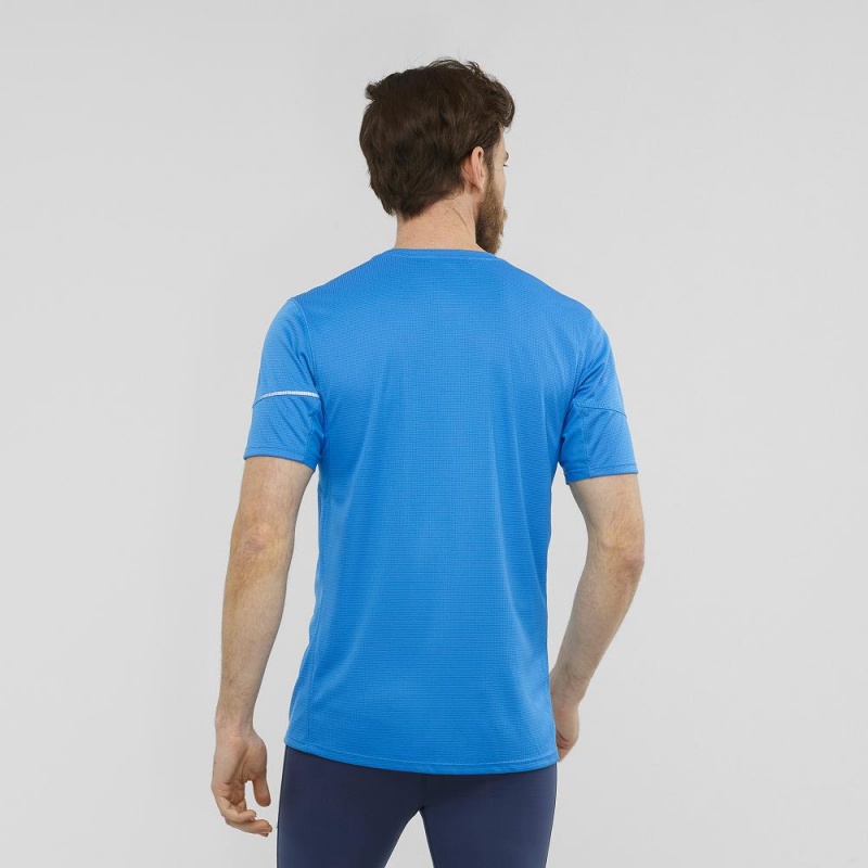 Salomon Agile Ss Tee M Topper Blå | 46175-SRNA