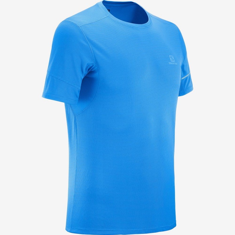 Salomon Agile Ss Tee M Topper Blå | 46175-SRNA