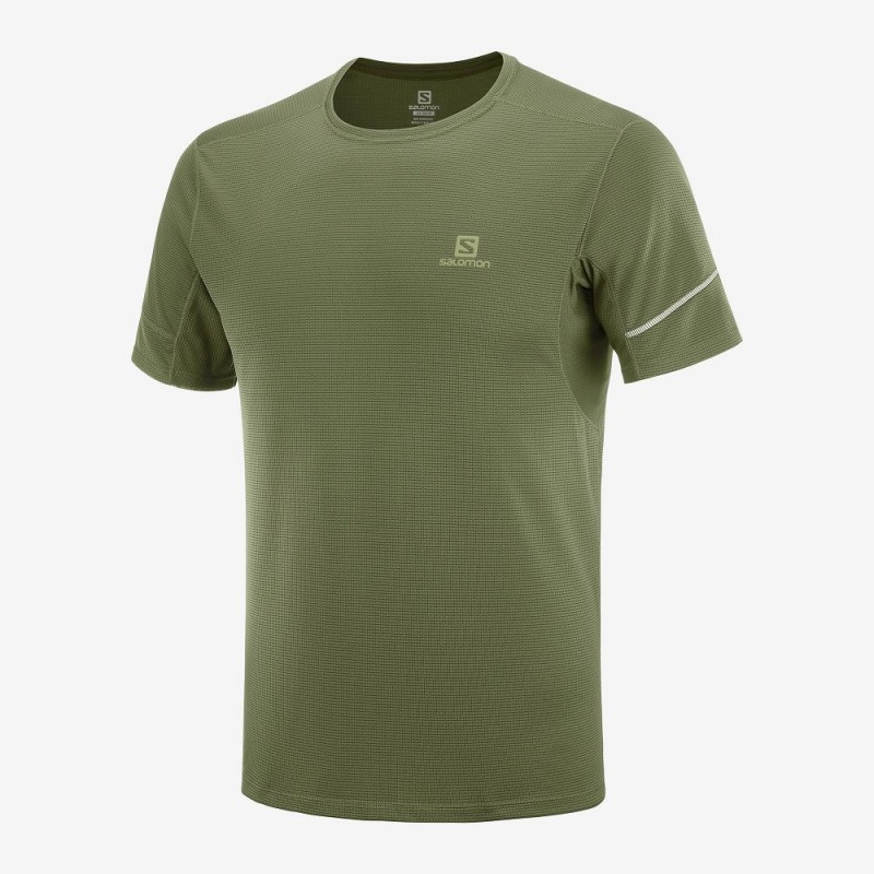 Salomon Agile Ss Tee M Topper Grønn | 42791-FNAC