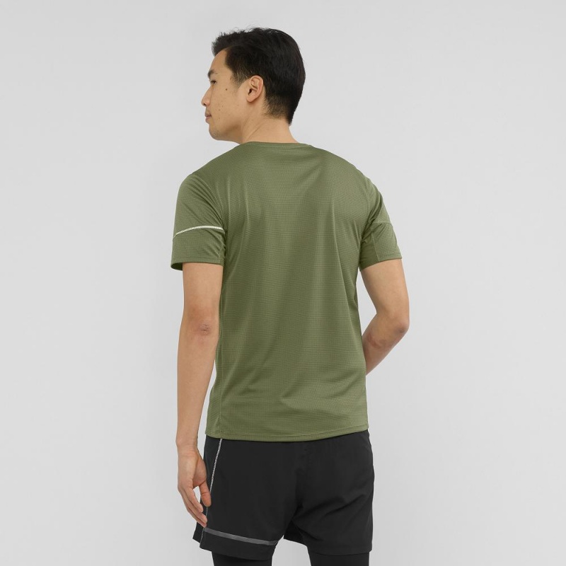 Salomon Agile Ss Tee M Topper Grønn | 42791-FNAC