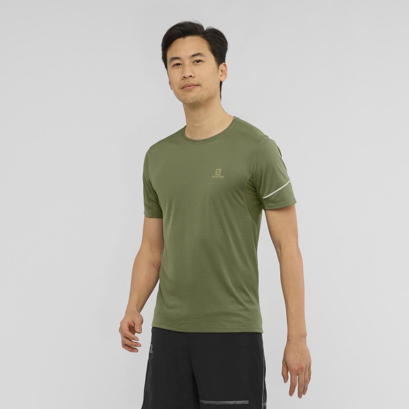 Salomon Agile Ss Tee M Topper Grønn | 42791-FNAC