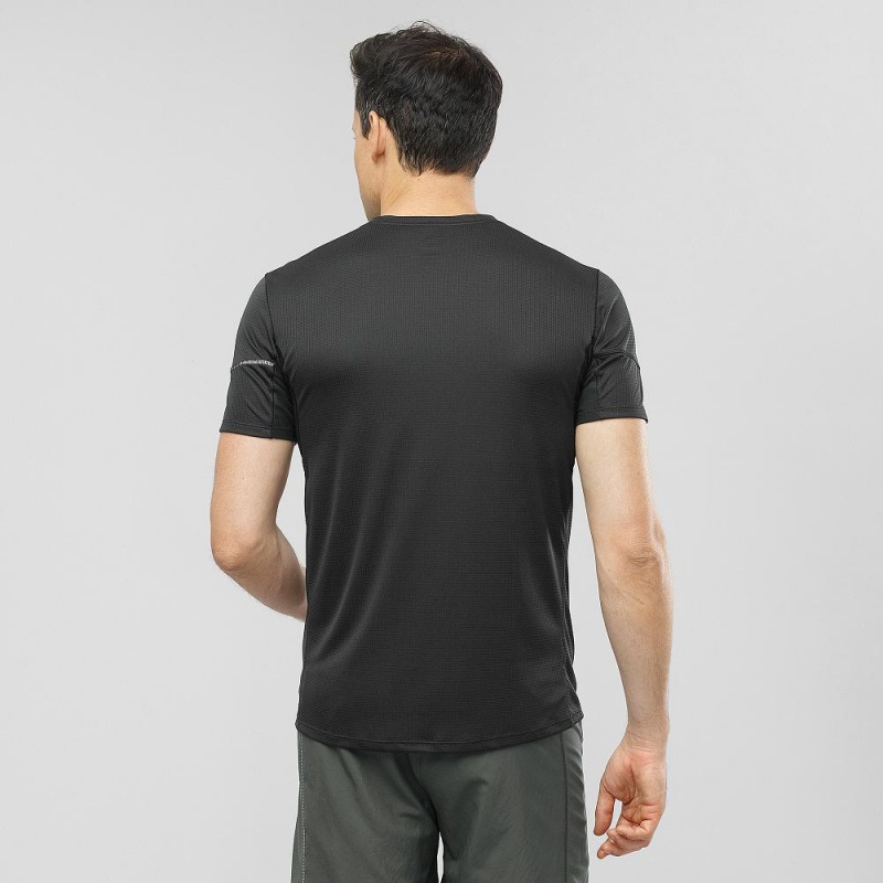 Salomon Agile Ss Tee M Topper Svarte | 75403-VUNH