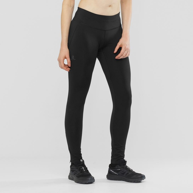 Salomon Agile Warm Tight W Tights Svarte | 49107-CKSO