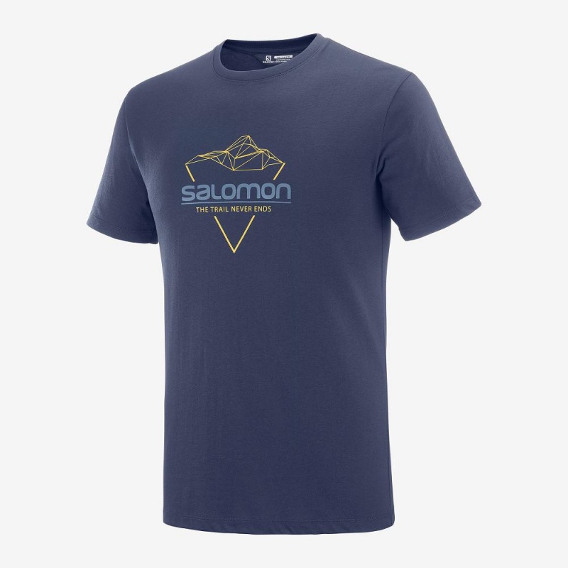 Salomon Blend Logo Tee M T-skjorte Marineblå | 76312-PDLC