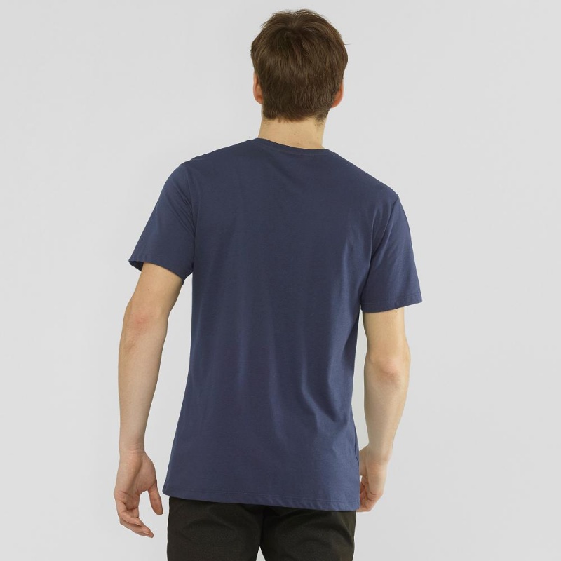 Salomon Blend Logo Tee M T-skjorte Marineblå | 76312-PDLC