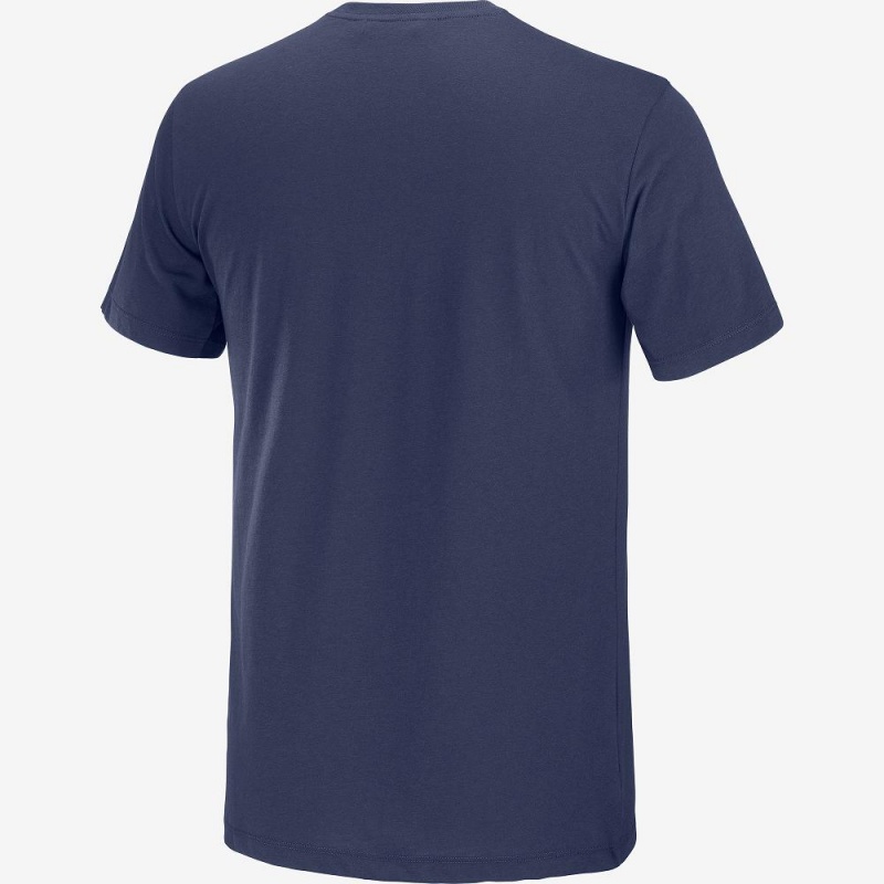 Salomon Blend Logo Tee M T-skjorte Marineblå | 76312-PDLC