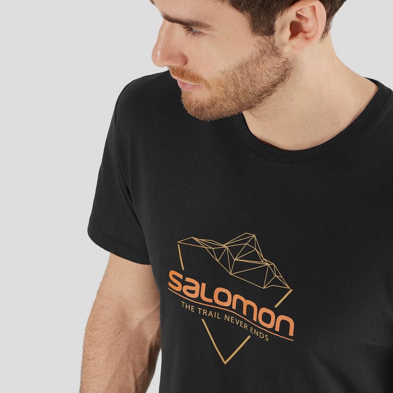 Salomon Blend Logo Tee M T-skjorte Svarte | 84126-RKIQ