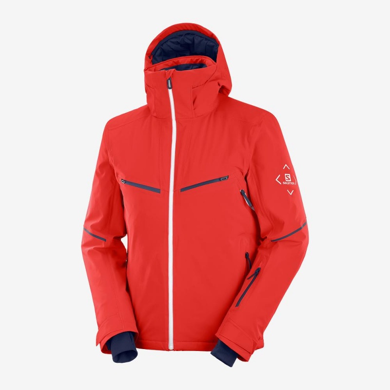 Salomon Brilliant Skijakker Rød | 34709-KVMN