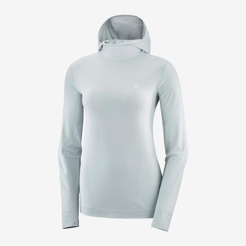 Salomon Essential Seamless Hette Langermet Skjorte Gray | 92734-NYHW