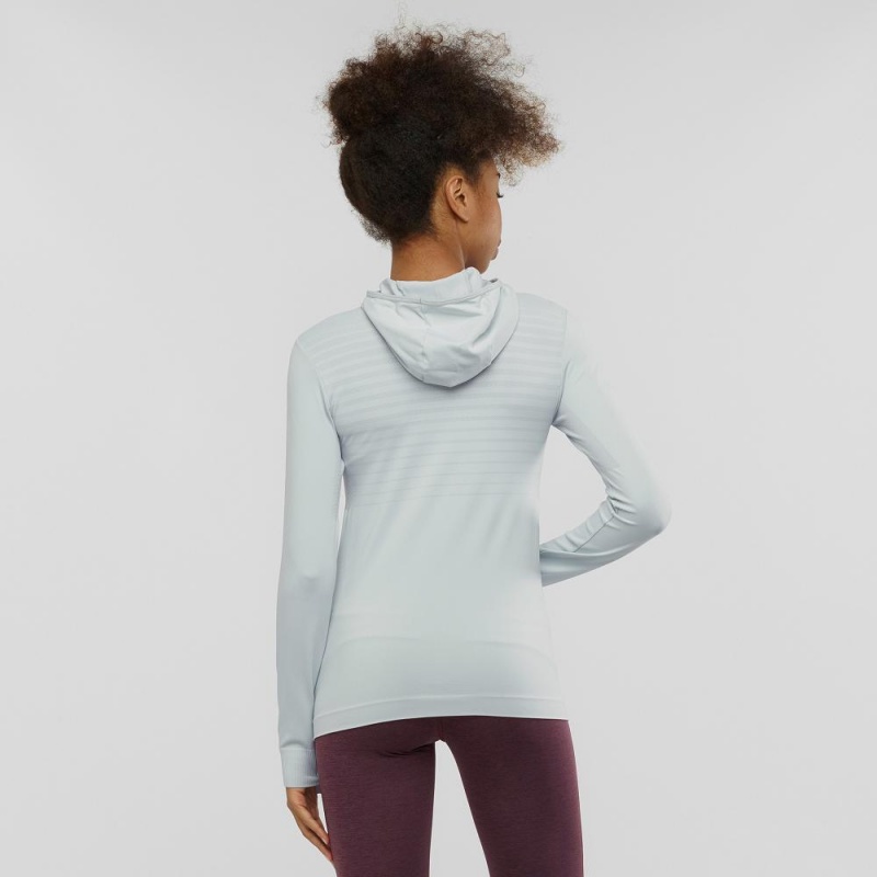 Salomon Essential Seamless Hette Langermet Skjorte Gray | 92734-NYHW