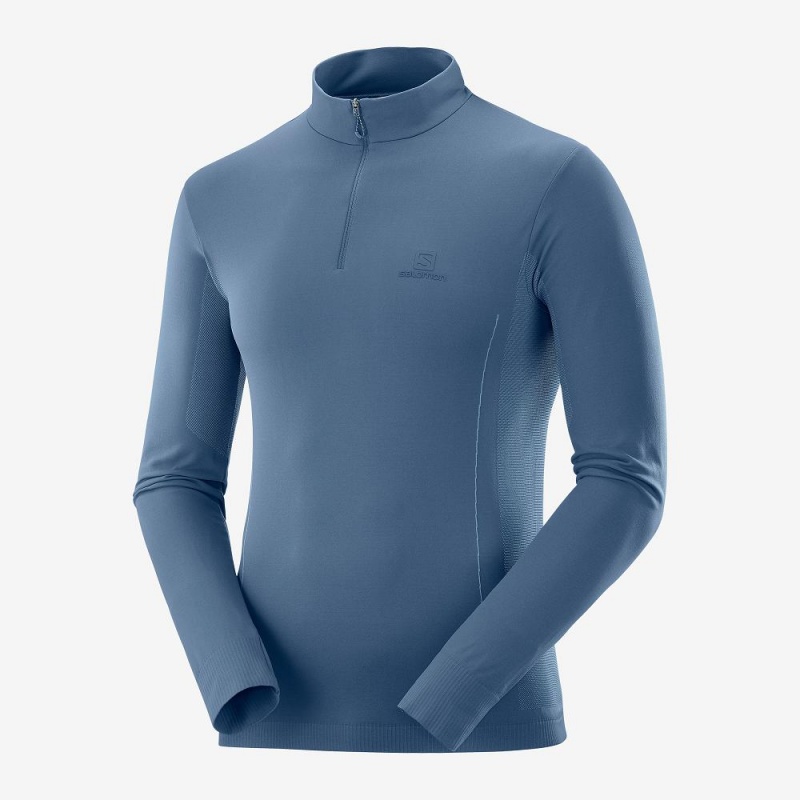 Salomon Essential Seamless Løpejakke Marineblå | 15302-DZAY