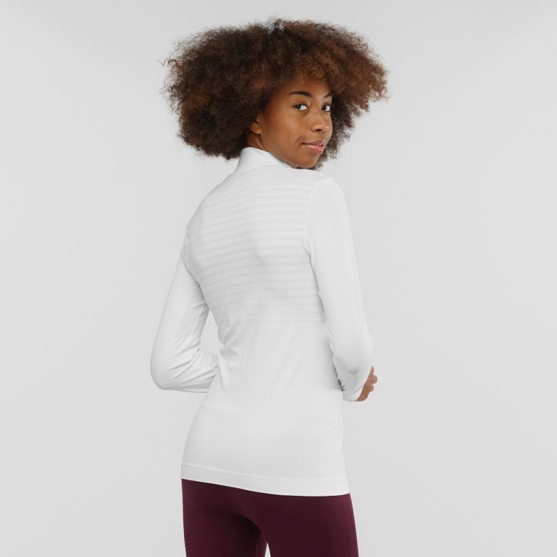 Salomon Essential Seamless Pullover Hvite | 42068-BGHM