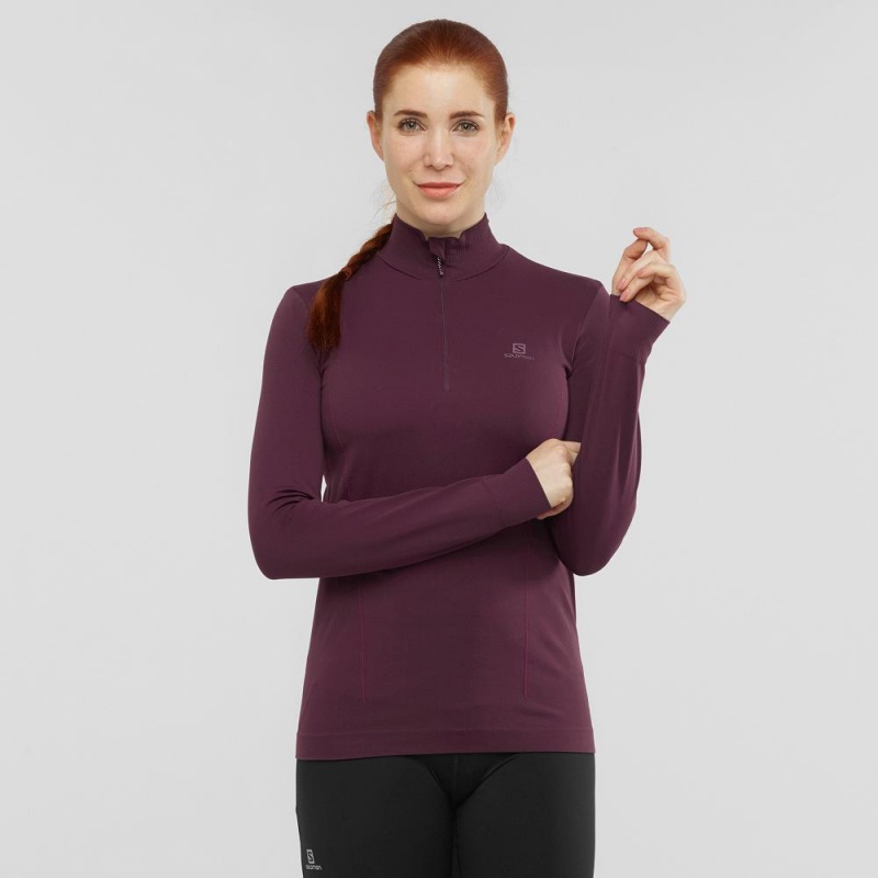 Salomon Essential Seamless Pullover Lilla | 41528-GRYX