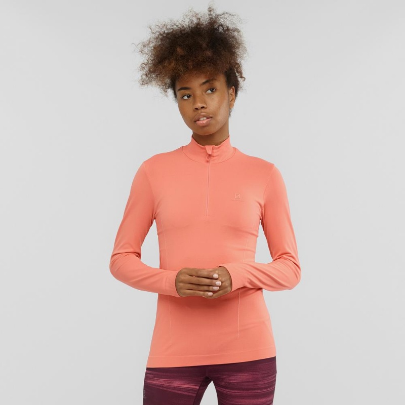 Salomon Essential Seamless Pullover Oransje | 43107-VDAK