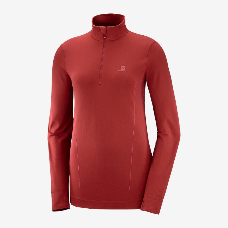 Salomon Essential Seamless Pullover Rød | 84375-EZYQ