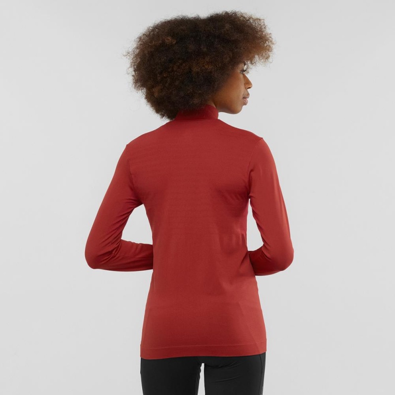 Salomon Essential Seamless Pullover Rød | 84375-EZYQ