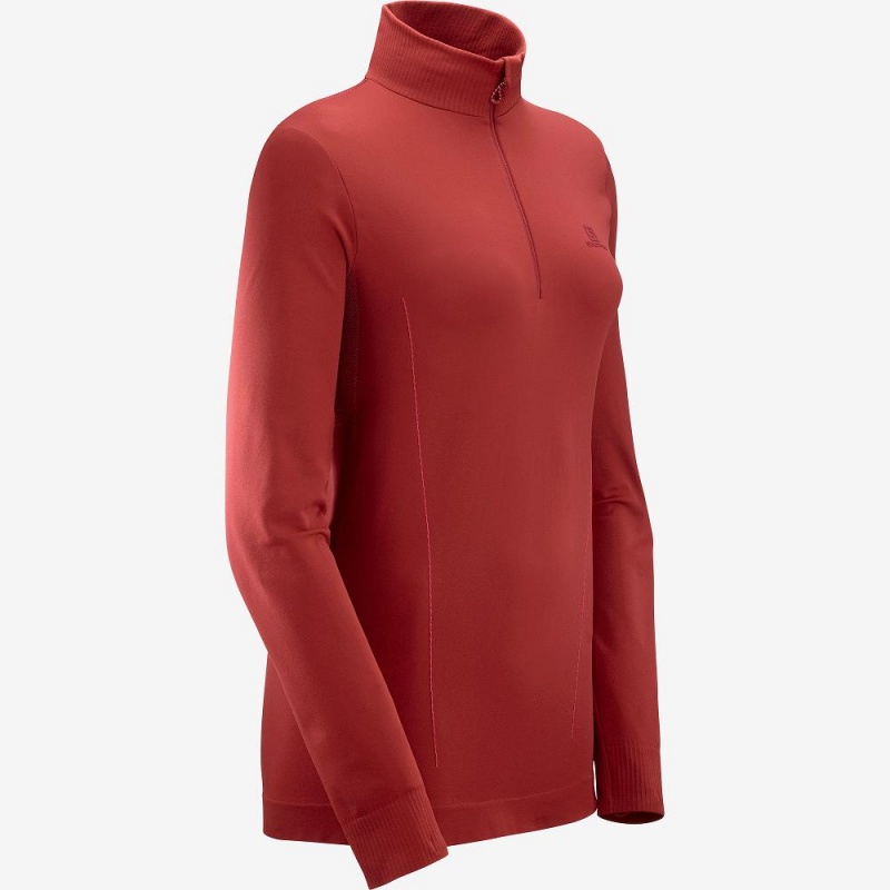 Salomon Essential Seamless Pullover Rød | 84375-EZYQ