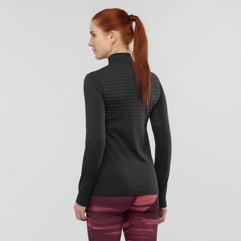 Salomon Essential Seamless Pullover Svarte | 71640-DJOP