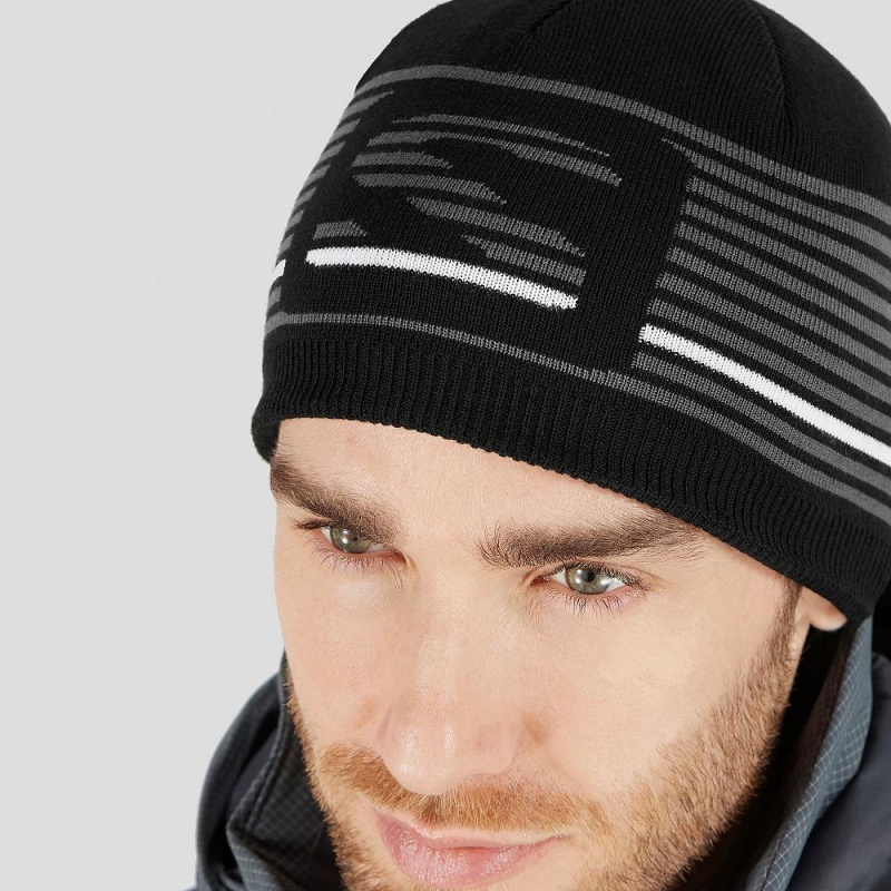 Salomon Flatspin Kort Beanie Hatt Svarte | 90546-GDCV