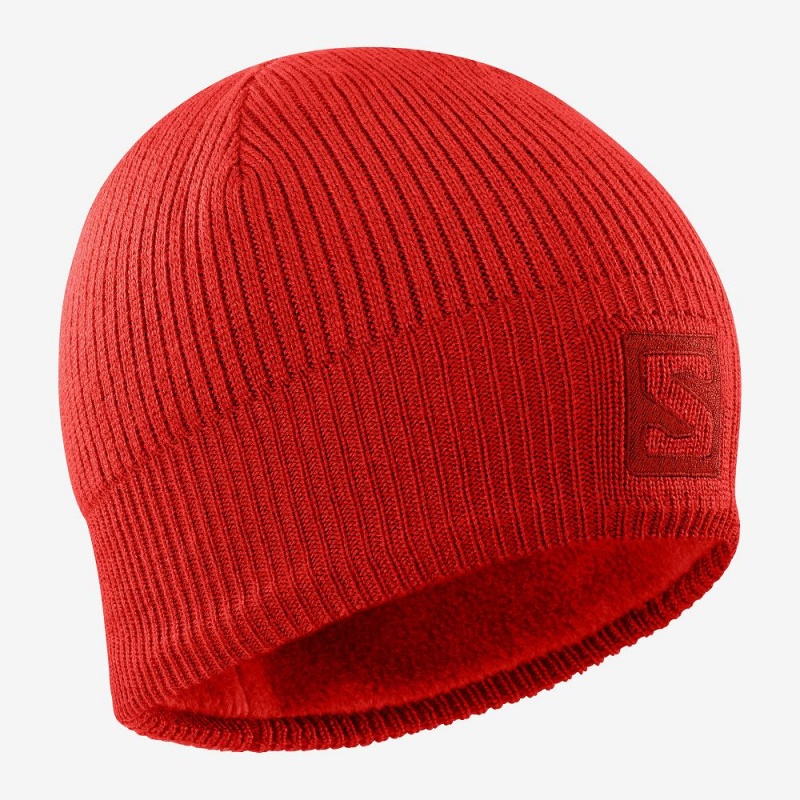 Salomon Logo Caps Rød | 84365-BXZQ