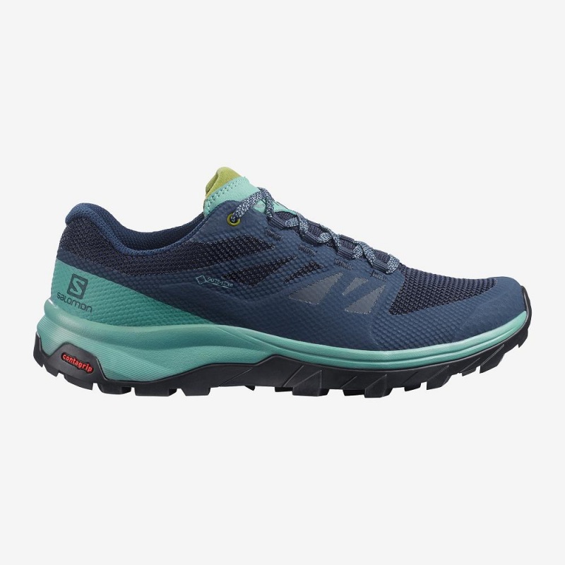 Salomon Outline Brede Gore-Tex Trekking Marineblå | 79045-STQC