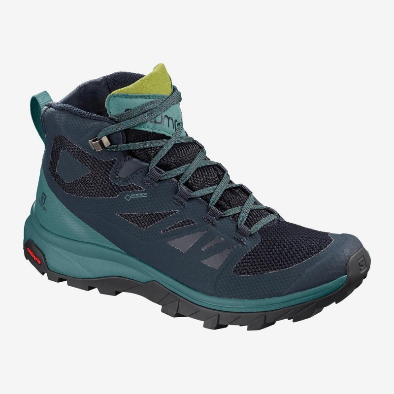 Salomon Outline Mid Gore-Tex Gå Støvler Grønn | 73046-ZQFB