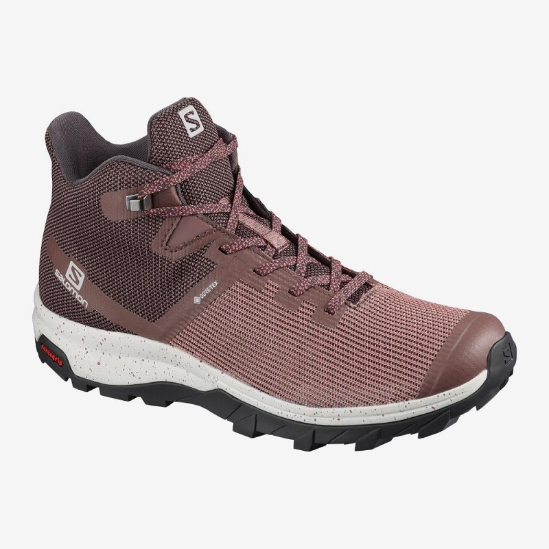 Salomon Outline Prism Mid Gore-Tex Gå Støvler Rosa | 52960-YDHP